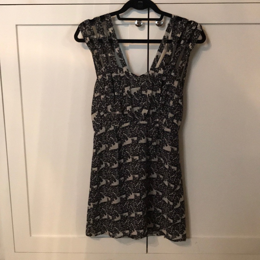 Double In Brass navy patterned mini dress